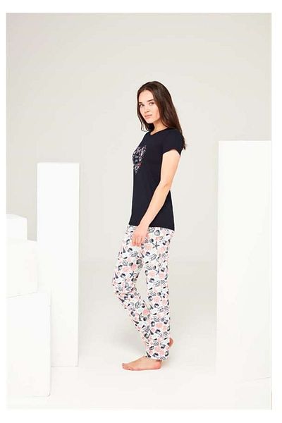 Mod Collection Women's Navy Blue Love Sea Pajama Set