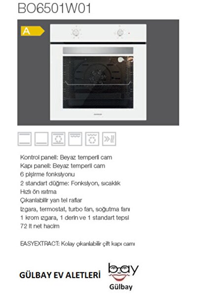 Silverline 3'lü Beyaz Cam Ankastre Set (3490 Oslo 60 Beyaz+cs5335w01+bo6501w01)