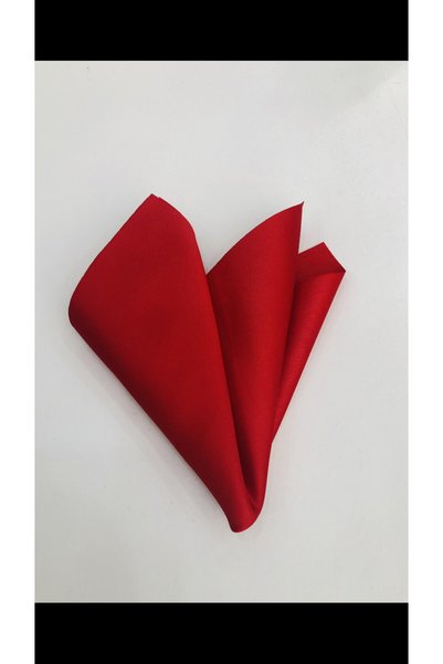 CRWAT ® 56 Red Matte Dupont Bow Tie with Handkerchief Tk