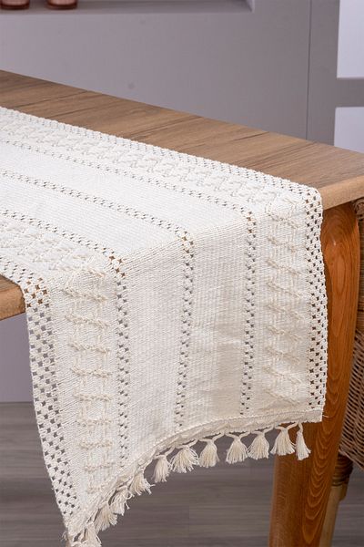 vivamaison Τραπεζομάντηλο Runner Cotton Lace Cream 35x145 cm