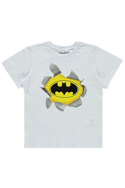 Batman Boy's T-Shirt 6-9 Years White