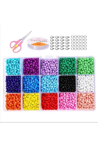 yiğit aksesuar Jewelry Making Material 4 Mm Boxed Sand Bead Set