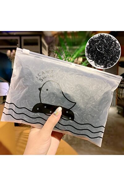 ŞEN AKSESUAR Black Color 1250 Pieces Braided Hair Rubber Hairpin Mini Hairpins with Transparent Bag