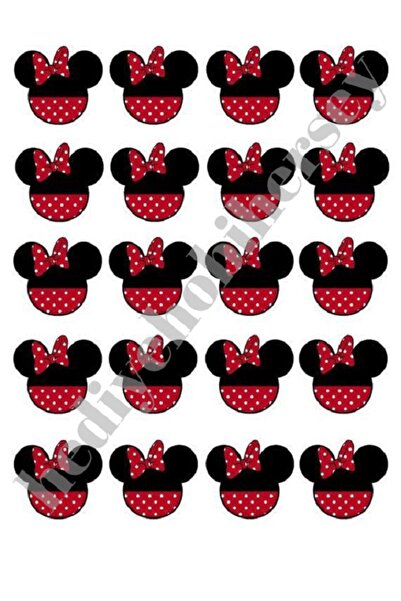 hediyehobihersey Yenilebilir Pasta Resmi Kurabiye Baskısı Pirinç Kağıdı Minnie Mouse Pasta Kurabiye Baskısı