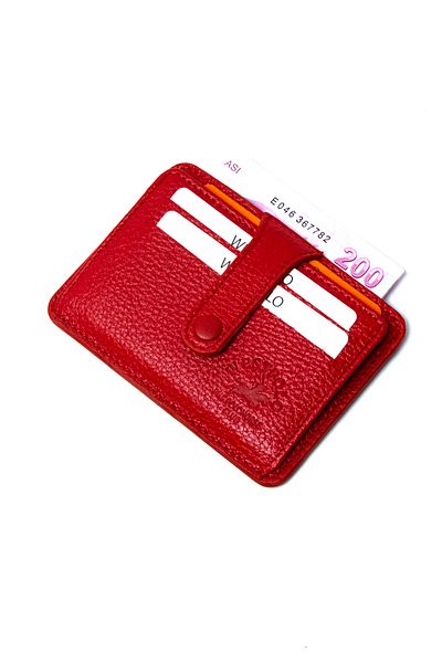 Westpolo Unisex Red Genuine Leather Card Holder