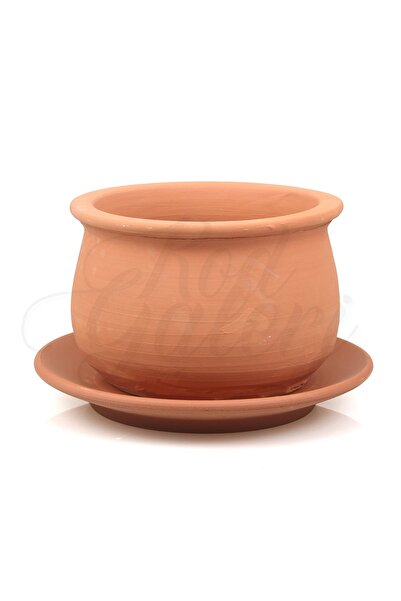 KOD Galeri Tabaklı Orta Boy Kazan Modeli El Yapımı Doğal Terleyen Çömlek Topr...