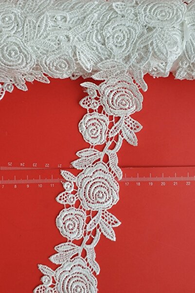 DUAYEN Güpür Dantel Gül Dünyası Desen 8 Metre