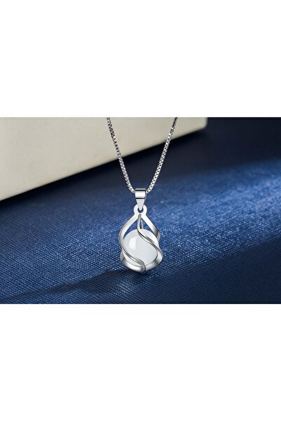 Neva Butik Butikneva 925 Ayar Gümüş 2021 Yeni Kadın Moda Takı Yuvarlak Opal A...