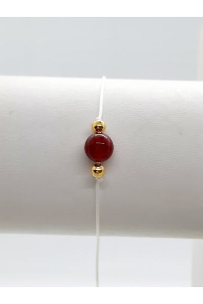 Dcstore Burç Taşı Doğal Taş Ikizler Burcu Akik Taşı Bileklik Beyaz Renk Makro...