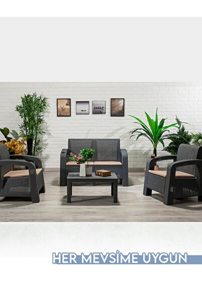 MOBETTO Bahçe Takımı Olimpos 2+1+1 S Cafe, Bahçe, Balkon Oturma Grubu
