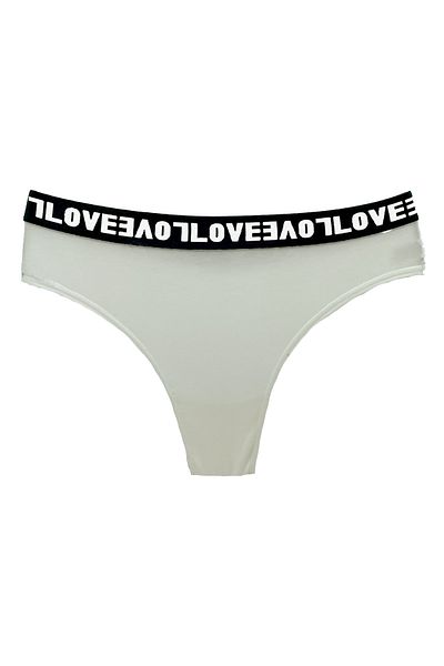 HNX Γυναικεία εσώρουχα εκρού Love Rubber βαμβακερή δαντέλα πίσω στρινγκ