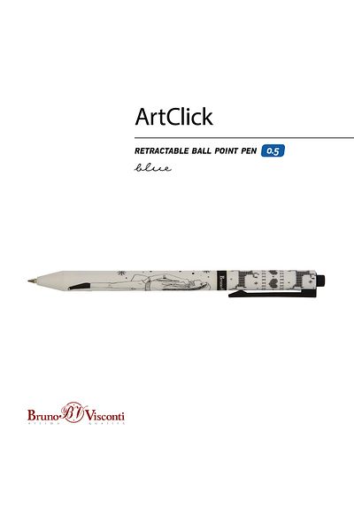 Bruno Visconti art Click" Ballpoint Pen 0.5mm-black White