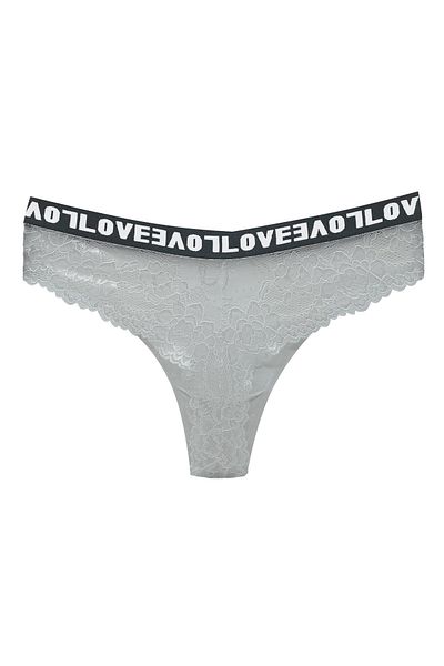 HNX Chiloți de damă din bumbac elastic Love alb cu dantelă la spate