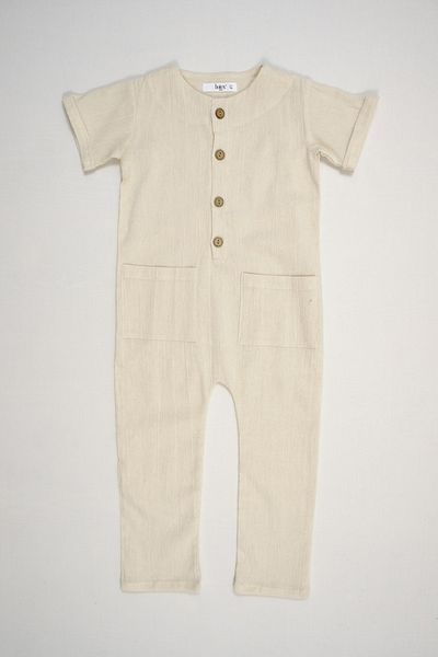 Botex Παιδική Unisex Summer Worker Jumpsuit - Cream Natural