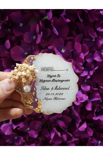 Merkez Hediyelik Epoksi Magnet 50 Adet Söz Nişan Nikah Düğün Kına