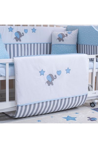 Mini Baby Acqua Blue Crib Baby Sleeping Set - 70x130 Size Doddobebek