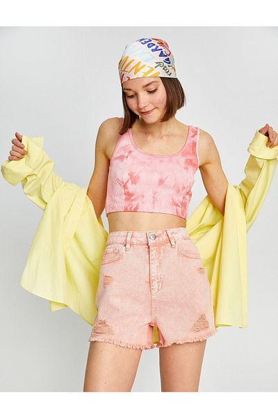 Koton High Waist Denim Shorts