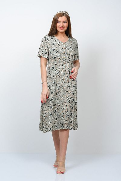 TUSSE Cotton Woven - Floral PatterneD Front ButtoneD Dress