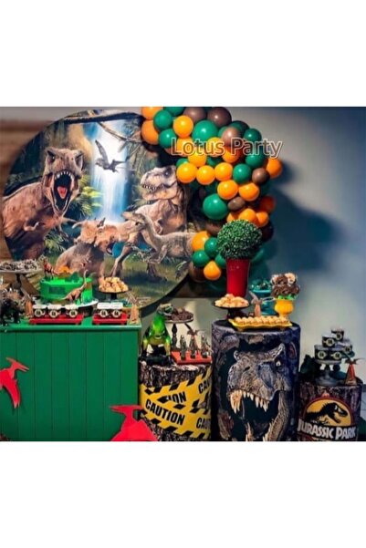 LOTUS PARTY 50 Pieces - Dinosaur Themed Balloon Chain Set - ( Dark Green - Or...