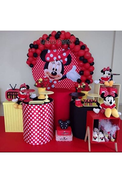 LOTUS PARTY 100 Pieces - Mickey Mouse Themed Balloon Chain Set - ( Red - Black )