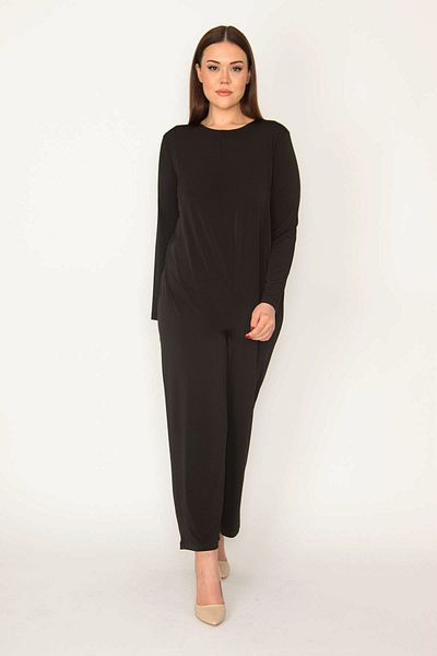 Şans Plus Size Jumpsuit - Black - Relaxed fit