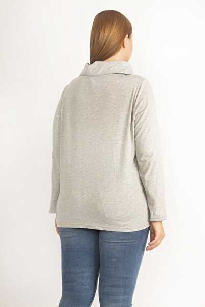 Şans Plus Size Sweatshirt - Gray - Regular