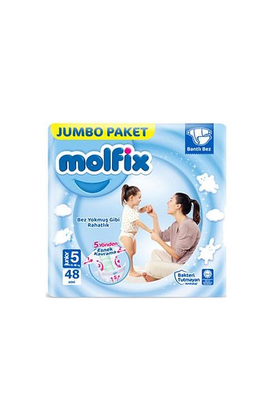 Molfix 3d Junior Baby Diapers Size 5 Jumbo Pack 48 Pieces