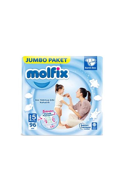 Molfix 3d Junior Baby Diapers Size 5 Jumbo Pack 96 Pieces