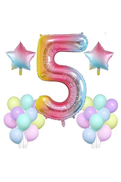 BEST PARTİ DOĞUM GÜNÜ PARTİ SÜSLERİ Rainbow Concept 5 Years Birthday Party Ce...