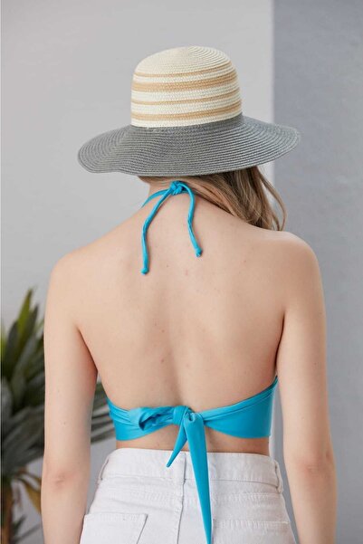 YB Moda Turquoise Ring Jumpsuit Bikini Top