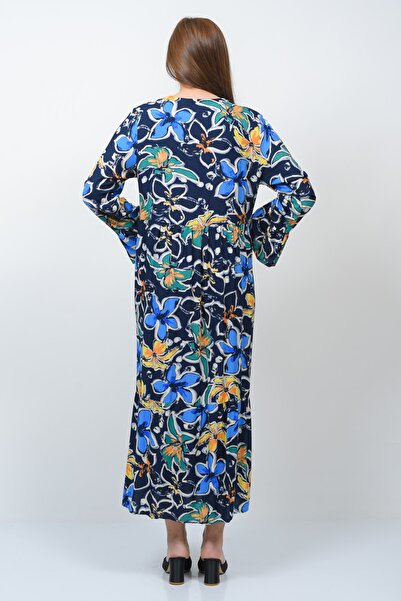 TUSSE Довга сукня з довгими рукавами, бавовняна тканина, еластичний пояс, кишені, деталізована