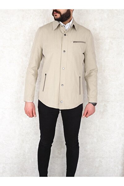 Jan Carlucci Slimfit Yazlık Gömlek Mont-bej