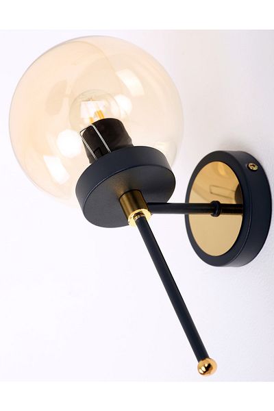 MŞ Aydınlatma Tokyo Black Gold Honey Glass Sconce