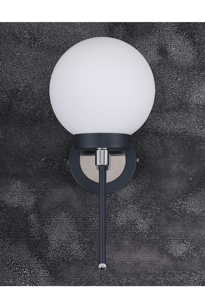 MŞ Aydınlatma Tokyo Black Chrome White Glass Sconce