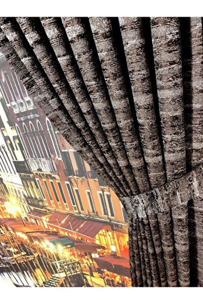 Taç Fon Perde Marka Dipro Desen Ultra Garamjlı Adet Bazlı Satış Kahve