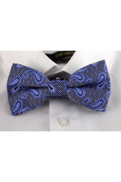 Brianze Blue Shawl Pattern Bow Tie Dp-20