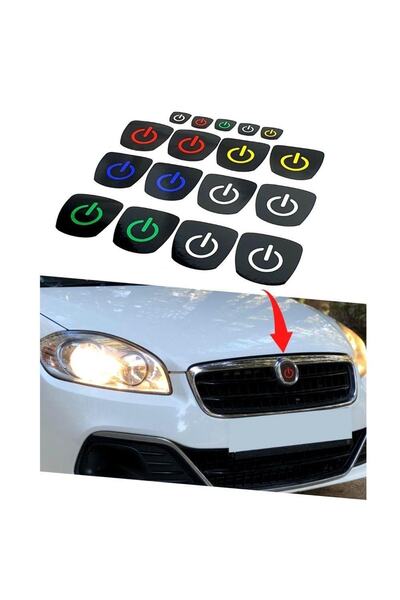 Carmind Fiat Linea Logo Içi Power Buton Sticker 3 Lü Set