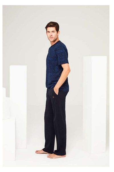 Mod Collection Men's Navy Blue Sports Pajama Set