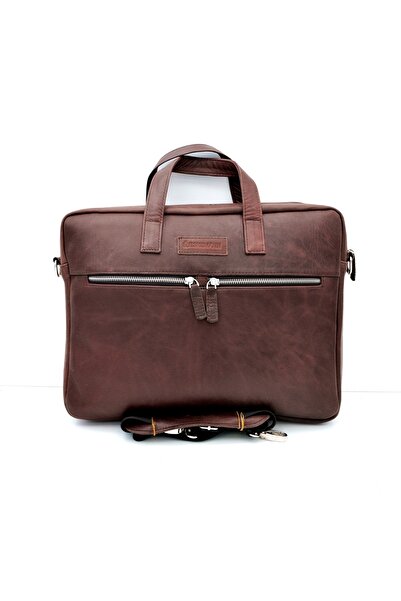 Veskemann Alex Antique Brown Genuine Leather Laptop Briefcase