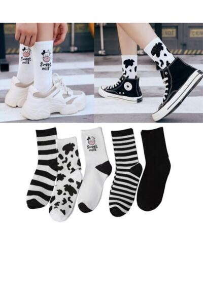 Crazy Socks جوارب تنس منقوشة مكونة من 5 قطع