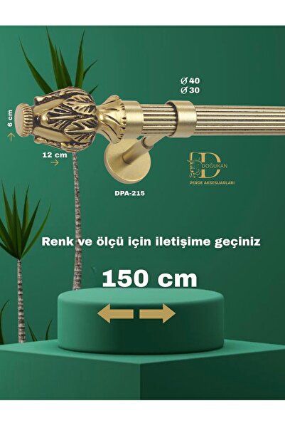 Doğukan perde aksesuarları Dm 215 Özel Tasarım Varak Rustik Perde Askısı Mode...
