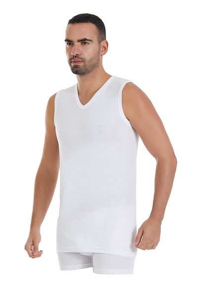 YILDIZ Pack of 6 Men's Super Thin V-Neck Zero Sleeve Undershirt