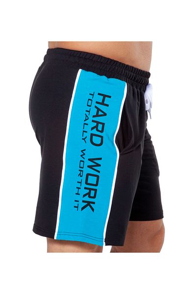 Big Sam Blue Detailed Shorts