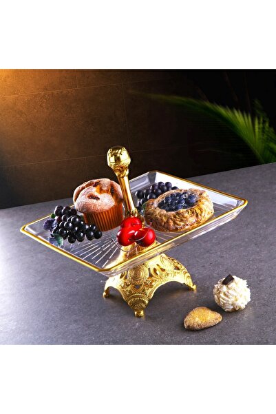 WuuQ Lüx Ayaklı Kek Ve Pasta Standı Sunumluk Çeyizlik Eşya - Gold