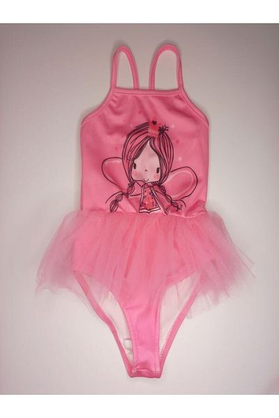 PODİUM GİYİM Νέα σεζόν Κοριτσίστικο Fairy Girl εμπριμέ 100% βαμβακερό τούλι μαγιό