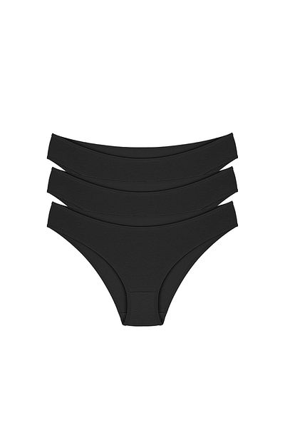 Doğan Women's 3-Piece Black Bikini Panties