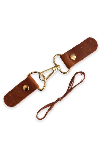 alfa tasarım atölyesi قفل حقيبة بخطاف من الجلد الطبيعي، حشرة بخطاف (15 سم) بر...