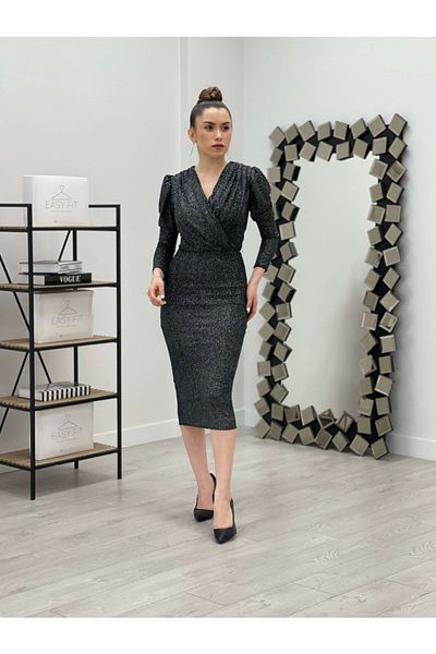 giyimmasalı Rochie cu sclipici - Argintiu
