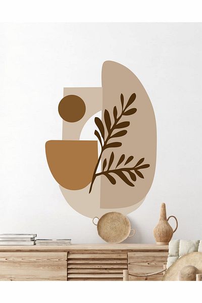 Piksel Grafik Καφέ Αφηρημένη Τέχνη Μποέμ