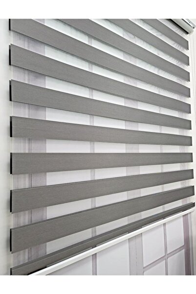 BBB Gri Zebra Stor Perde Sert Plastik Kasalı